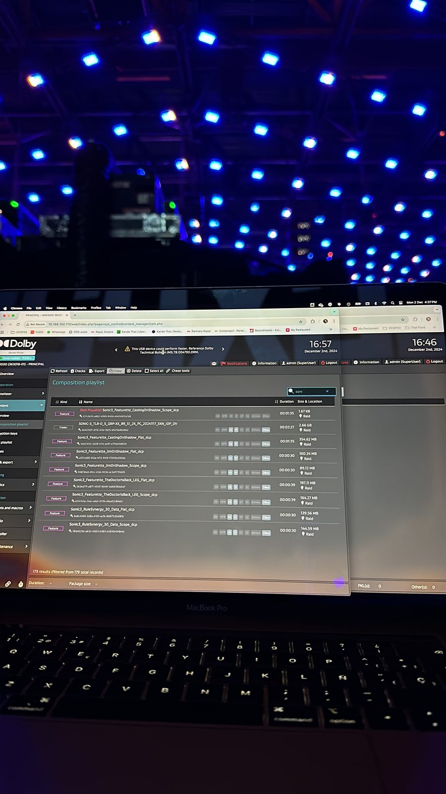 Kinoland CCXP — gestión de DCP y Dolby, São Paulo